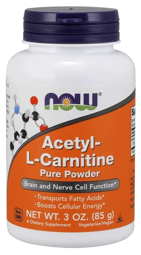 NOW Foods - Acetyl-L-Carnitine, Pure Powder - 85g – NOW Foods förpackning