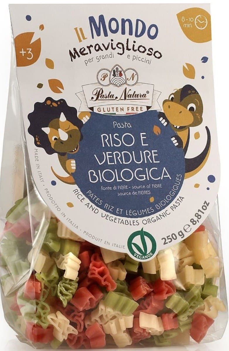 Pasta Natura - Rice and Vegetables Organic Pasta - 250g – Pasta Natura förpackning