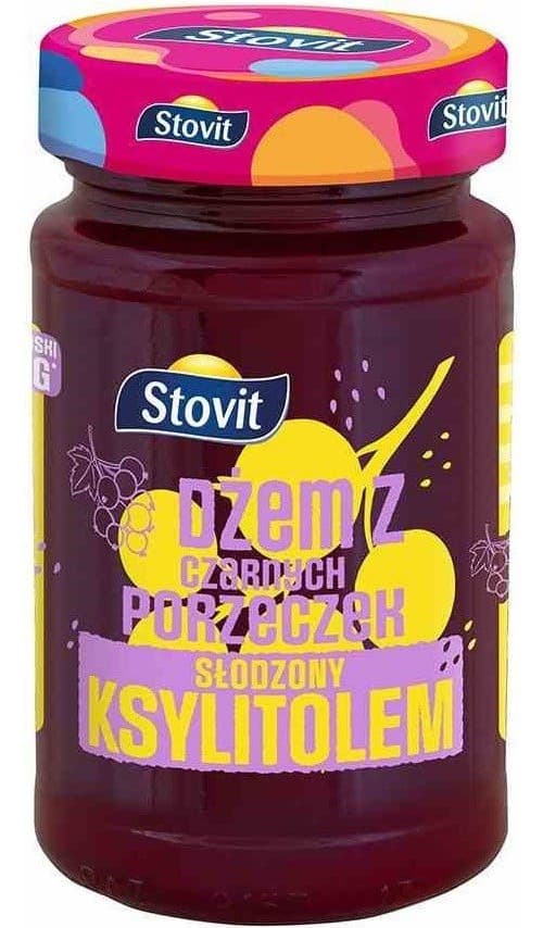 Stovit - Jam Black Currant with Xylitol - 250g – Stovit förpackning