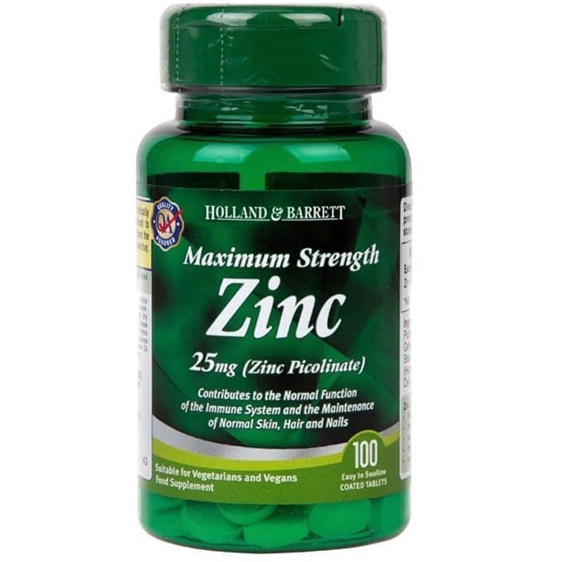 Holland & Barrett Pikolinat af zink 25 mg 100 tabletter – Holland & Barrett emballage