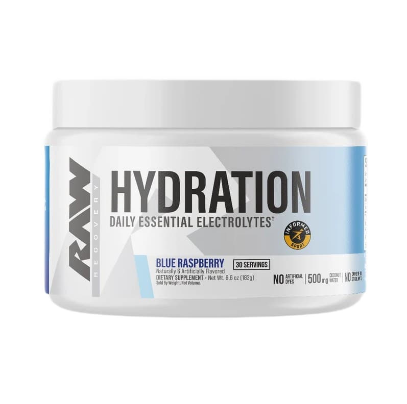 Raw Nutrition - Hydration, Blue Raspberry - 183g – Raw Nutrition förpackning