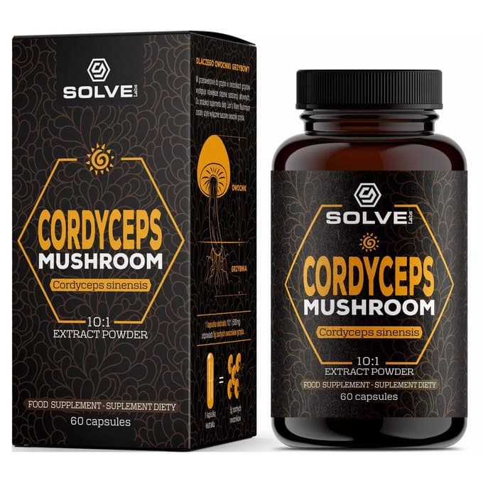 SOLVE! - Cordyceps Mushroom - 60 Caps – SOLVE! förpackning