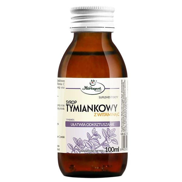 Herbapol Kraków - Thyme Syrup with Vitamin C 100ml – Herbapol Kraków förpackning