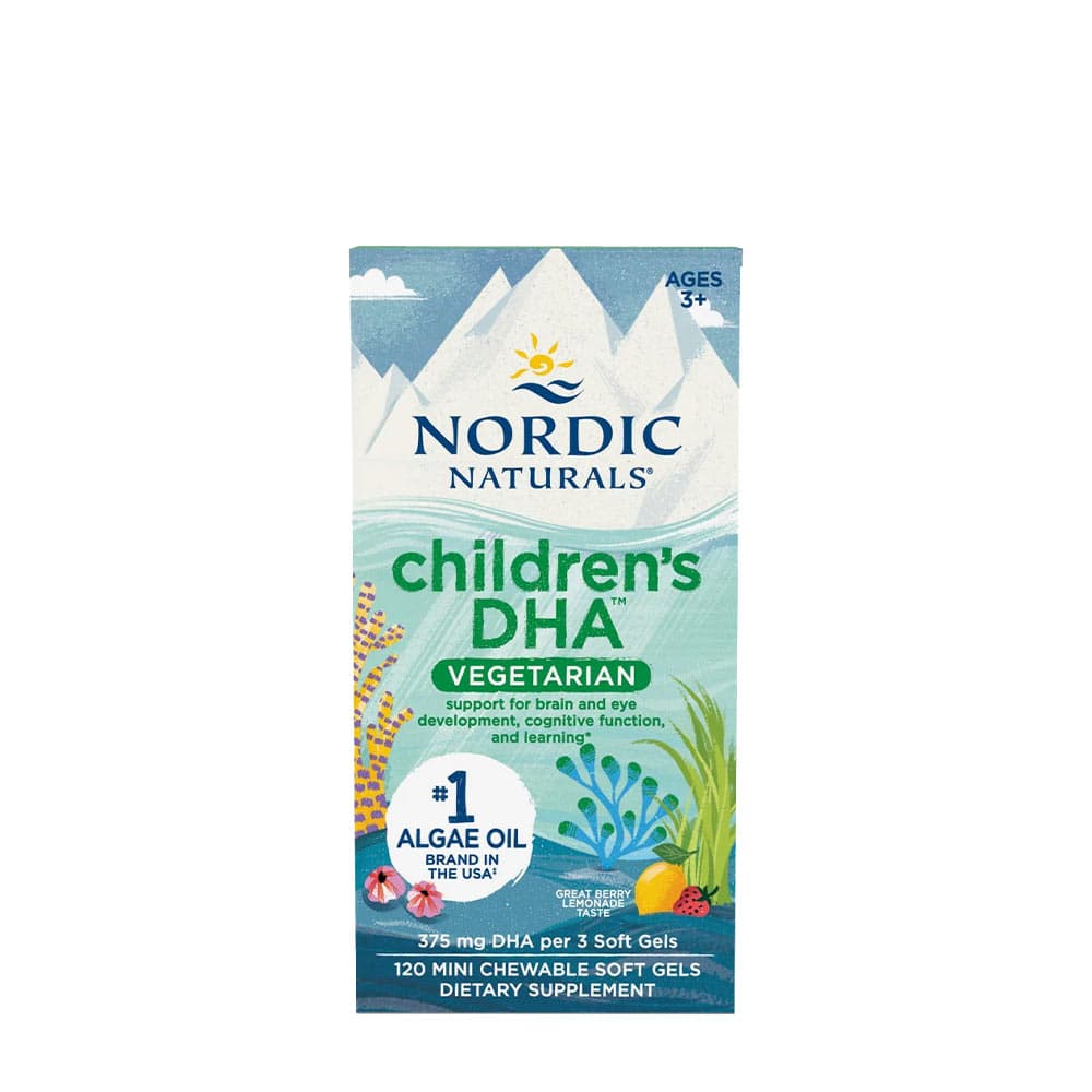 Nordic Naturals - Children'S DHA Vegetarian 375mg Berry Lemonade - 120 Gummies – Nordic Naturals förpackning