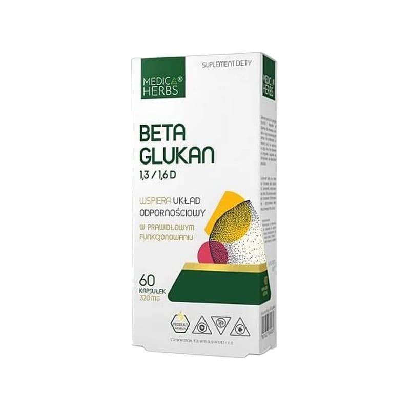 Medica Herbs - Beta Glucan 1,3/1,6D - 60 Caps – Medica Herbs förpackning