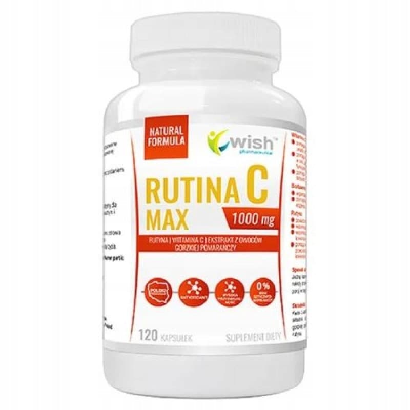 Wish - Rutyna C Max 1000 mg - 120 Capsules – Wish förpackning
