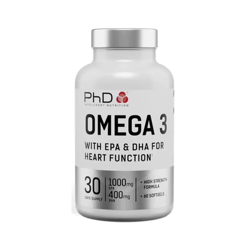 PhD - Omega 3 - Unflavoured - 60 softgels (30 days supply) – Phd förpackning