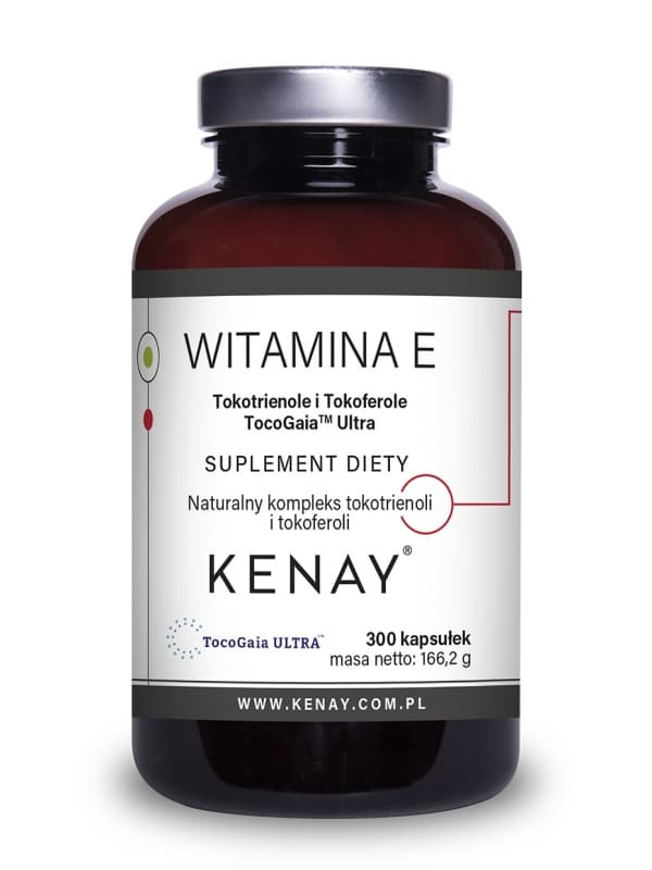 Kenay - Vitamin E, tokotrienoler och tokoferoler - 300 kapslar – förpackning