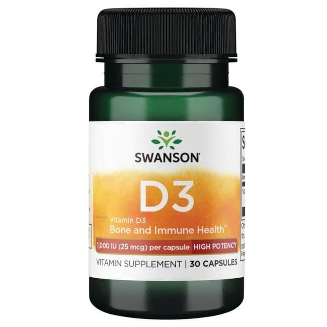 Swanson - Vitamin D3 1000 IE, 30 kapslar