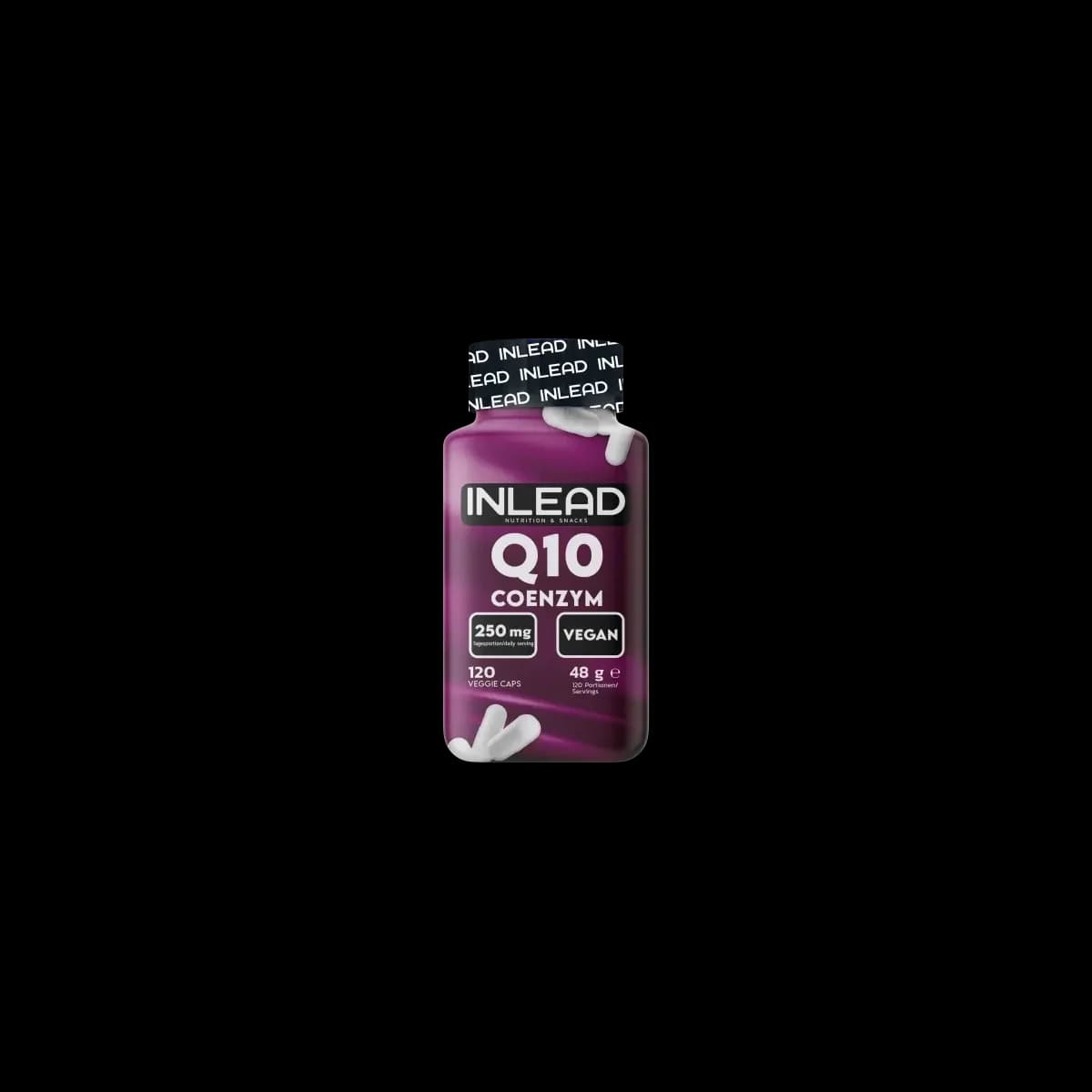 Inlead - Koenzym Q10 - Naturell, 120 vegetabiliska kapslar, 48 g – Inlead förpackning