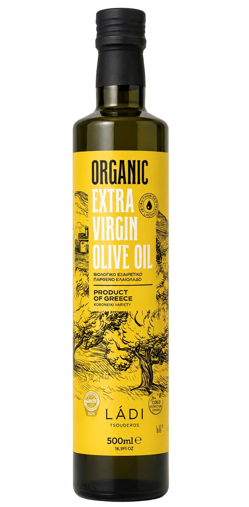 LADI - Organic Extra Virgin Olive Oil - 500ml