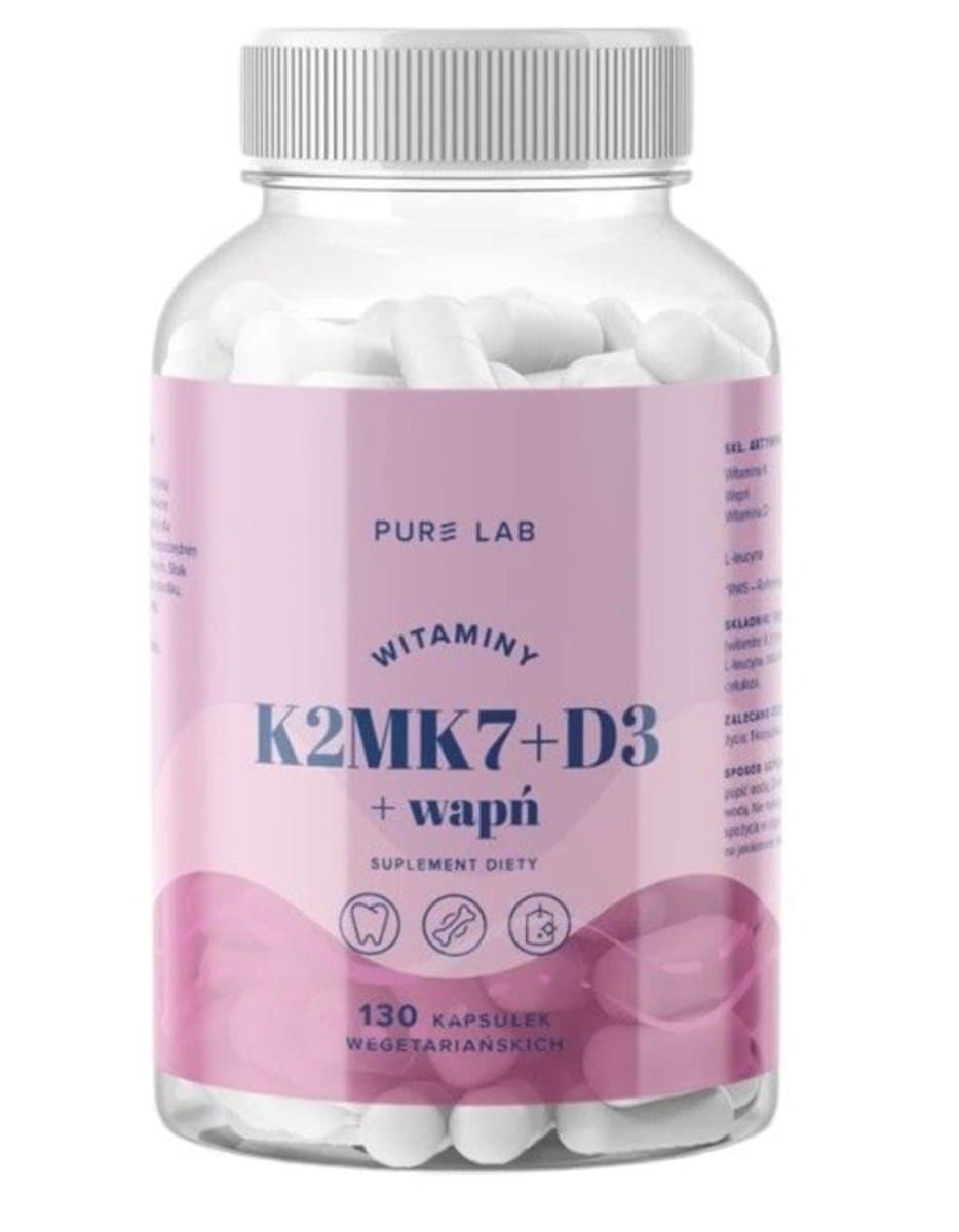 Pure Lab - Vitamin K2MK7+D3+Calcium - 130 Caps – Pure Lab förpackning