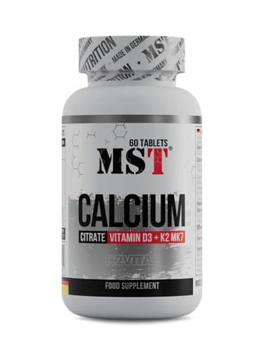 MST - Kalciumcitrat med Vitamin D3 och K2 MK7 - 60 tabletter – MST förpackning