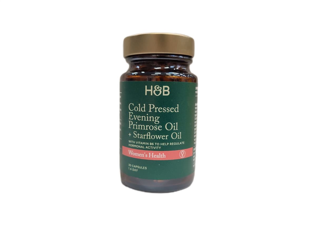 Holland & Barrett - Cold Pressed Evening Primrose Oil + Starflower Oil – Holland & Barrett förpackning