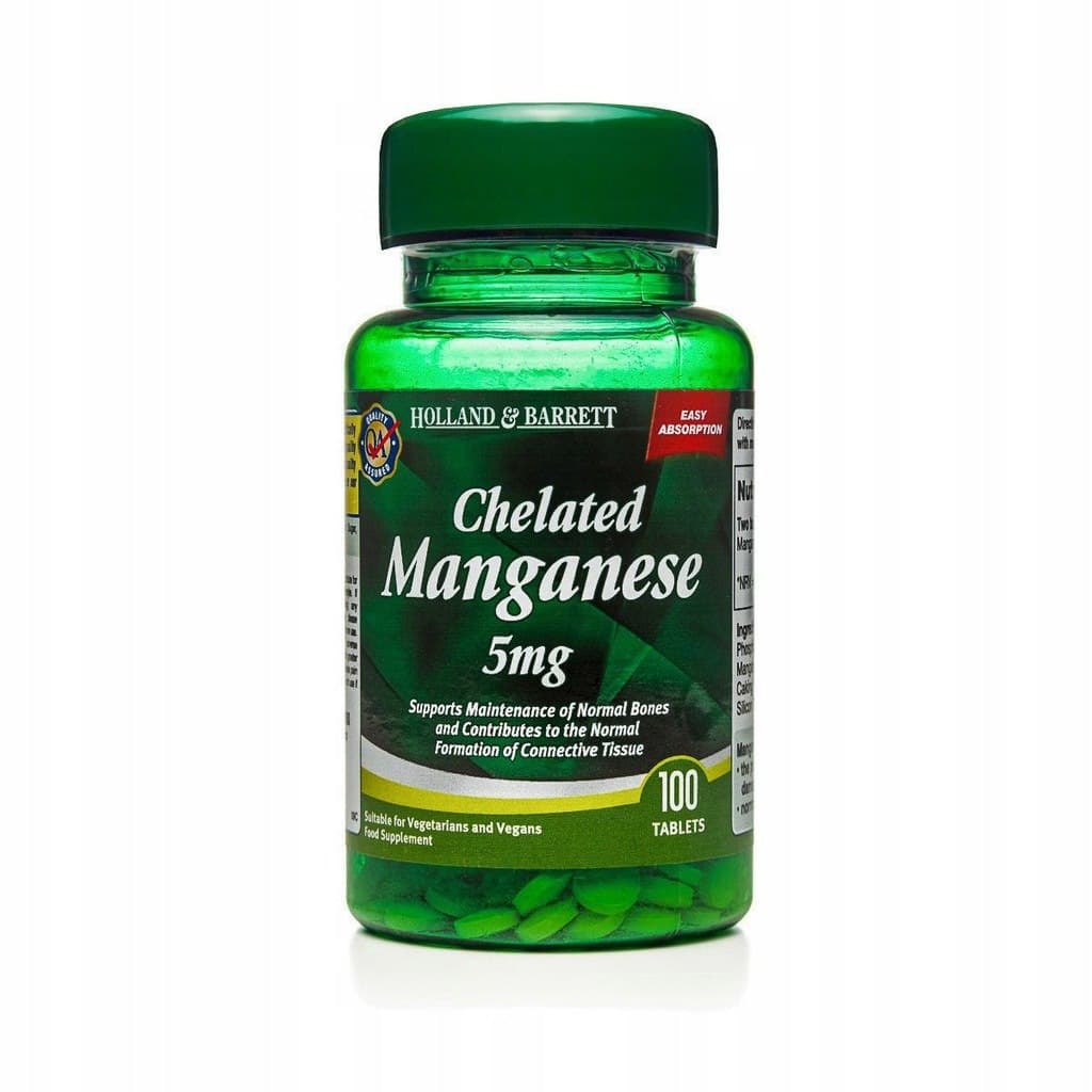 Holland & Barrett - Chelated Manganese - 100 Tablets – Holland & Barrett förpackning