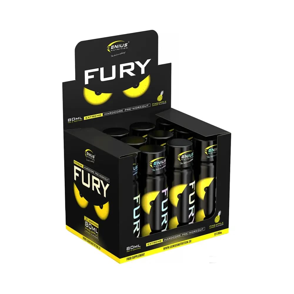 Genius Nutrition - Fury Extreme Shot (12x80ml) - Pineapple Chaos – Genius Nutrition förpackning