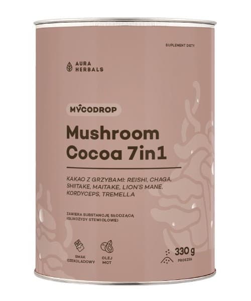 Aura Herbals - Mycodrop Mushroom Cocoa 7in1 - 330g – Aura Herbals förpackning