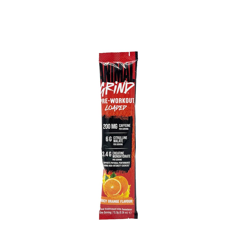 Universal Nutrition ANIMAL GRIND Pre-Workout - Mehuinen Appelsiini - 15.9 g – Universal Nutrition pakkaus