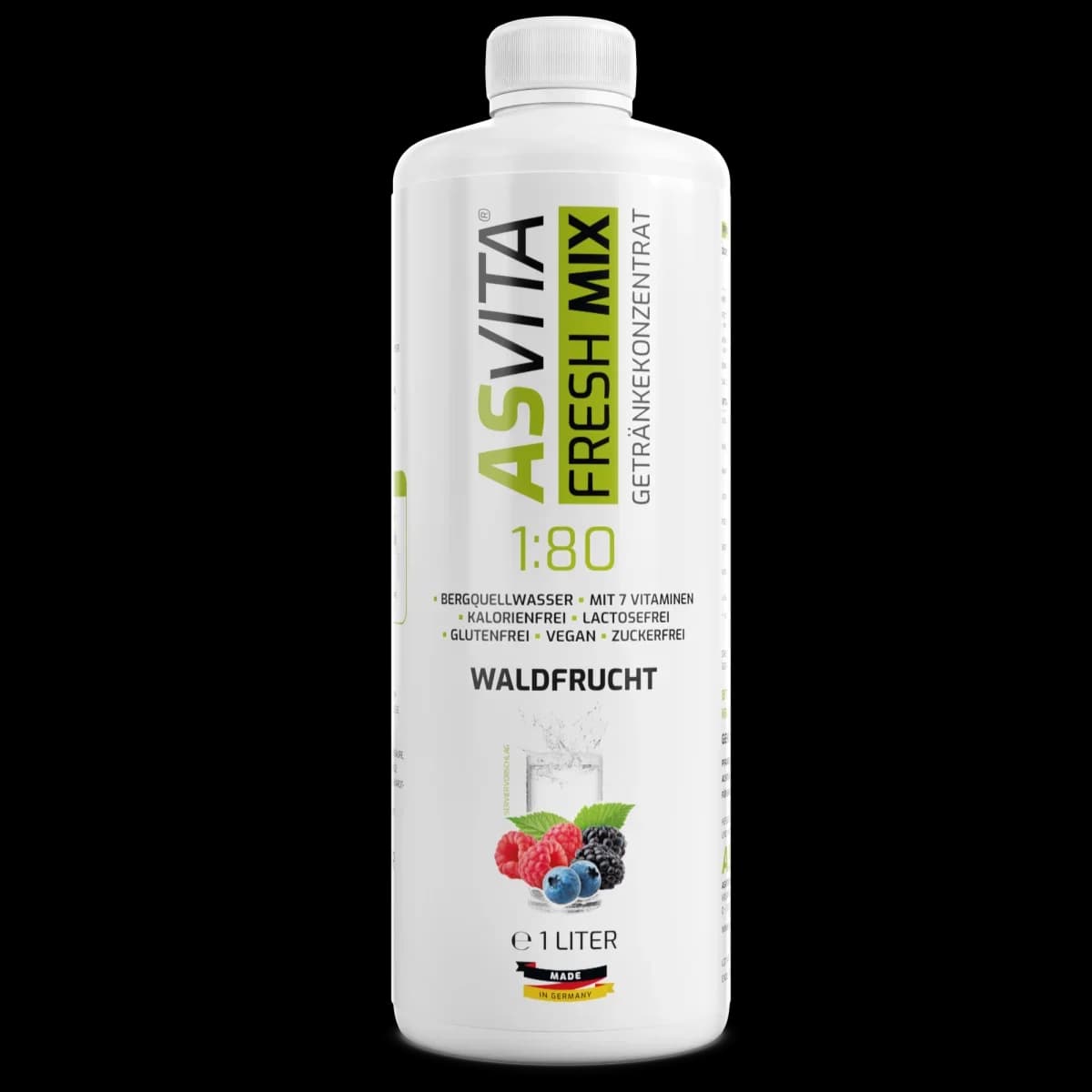 ASVita - Fresh Mix mineraldryck - Skogsbär, 1/80, 1 l – ASVita förpackning