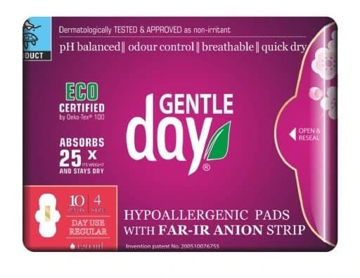 Gentle day - Hypoallergenic Pads with Far-IR Anion Strip – Gentle day förpackning