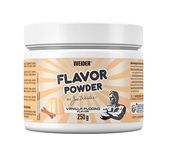 Weider - Flavor Powder, Vanilla Pudding - 250g (KORT DATUM 2026-10-30) – Weider förpackning