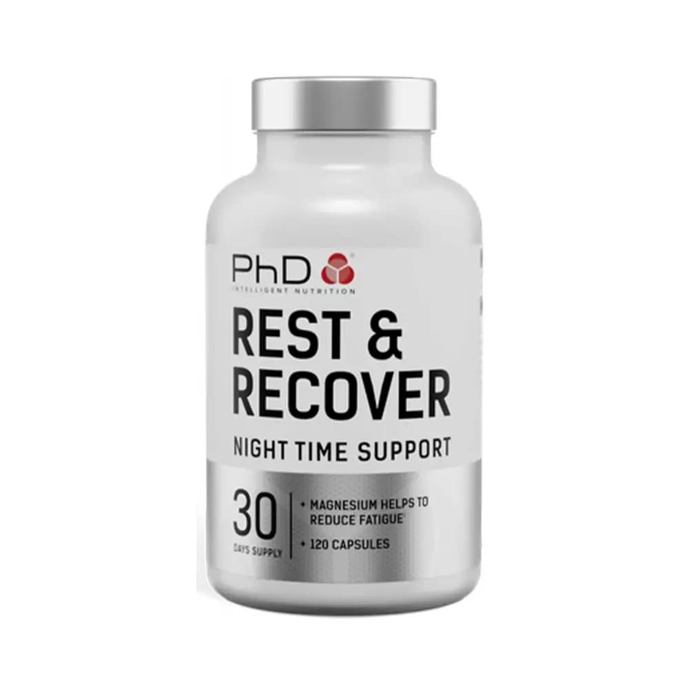 PhD - Rest & Recover - Unflavoured - 120 capsules / 30 days supply – Phd förpackning