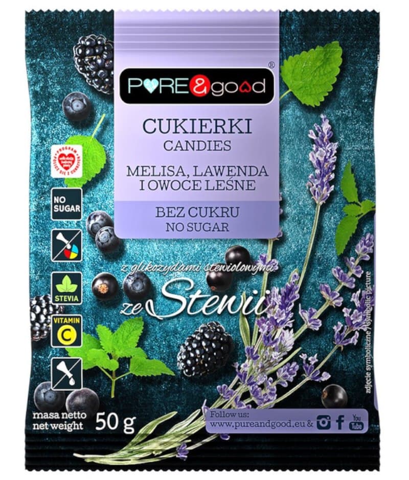 PURE & good - Godis med stevia – förpackning