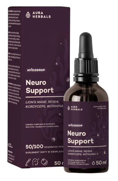 Aura Herbals - Mycodrop Neuro Support - 50 ml – Aura Herbals förpackning