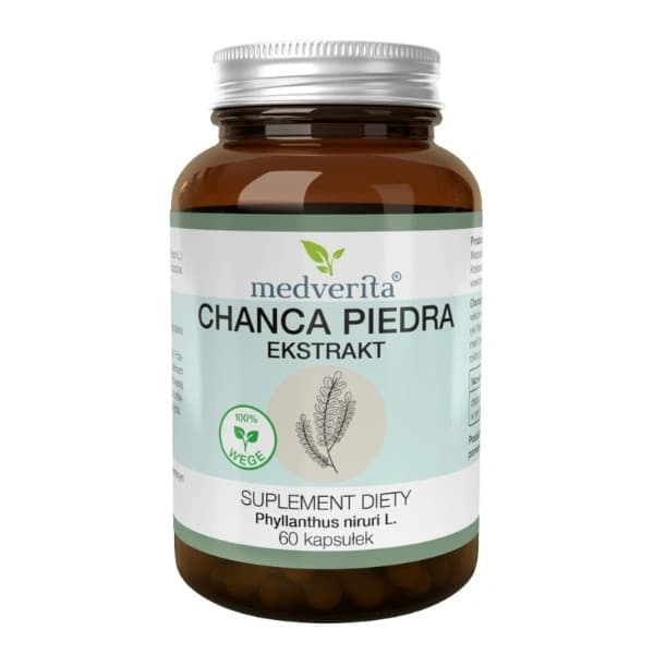 Medverita - Chanca Piedra Ekstrakt 10% 60 Kapsler – Medverita emballage