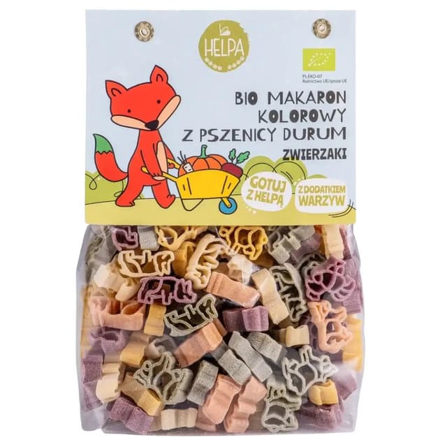 Helpa BIO Kolorowy Makaron Zwierzaki 250 g – helpa