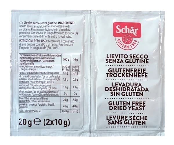 Schar - Glutenfri Tørgær - 20g (2X10g) – Schär emballage