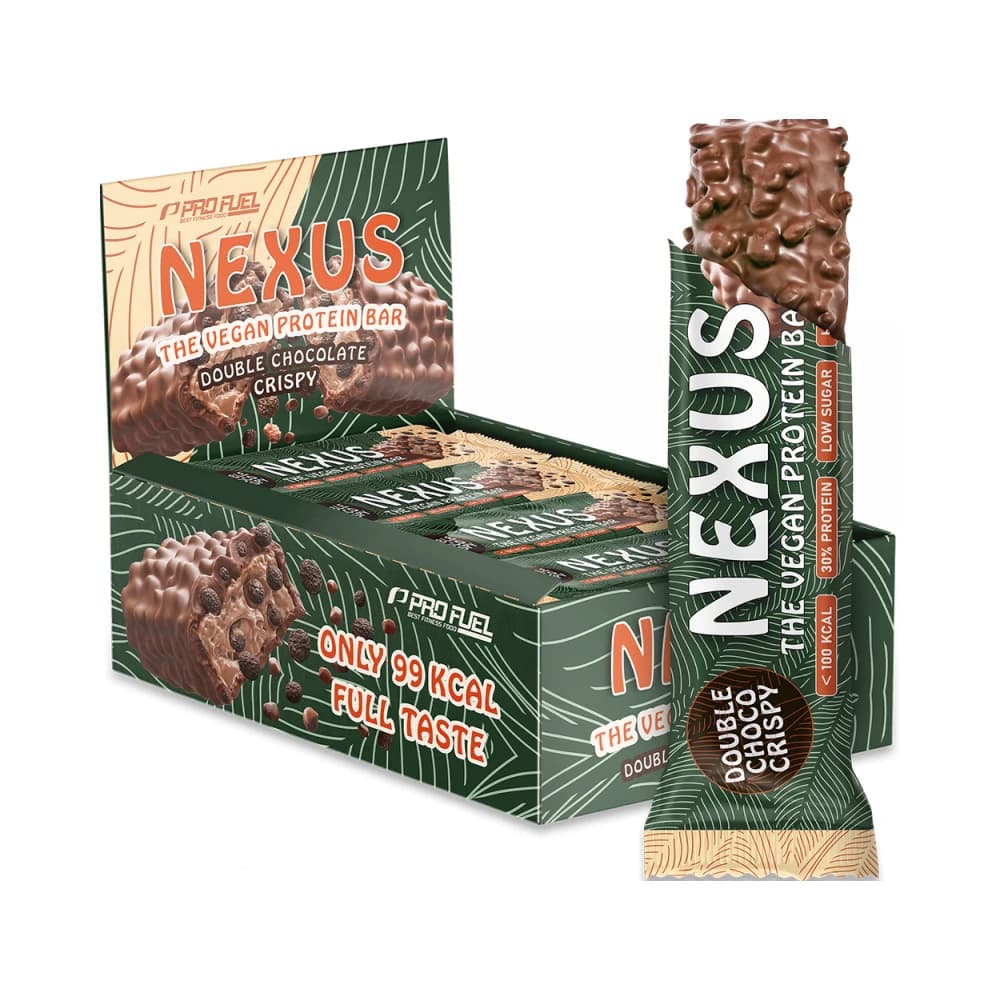 ProFuel - Nexus Protein Bar (12x30g) - Double Chocolate Crispy – Profuel förpackning