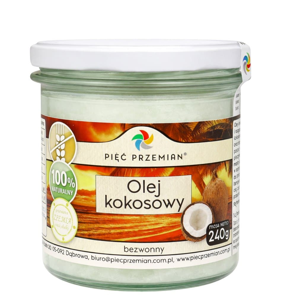 Pięć Przemian - Coconut Oil Odorless - 240g – Pięć Przemian förpackning