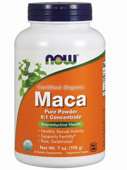 NOW Foods - Maca 6:1 -tiiviste, puhdas jauhe - 198 g – pakkaus