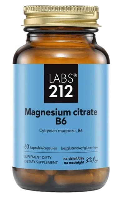 LABS 212 - Magnesiumcitrat + Vitamin B6 - 60 Kapsler – LABS 212 emballage
