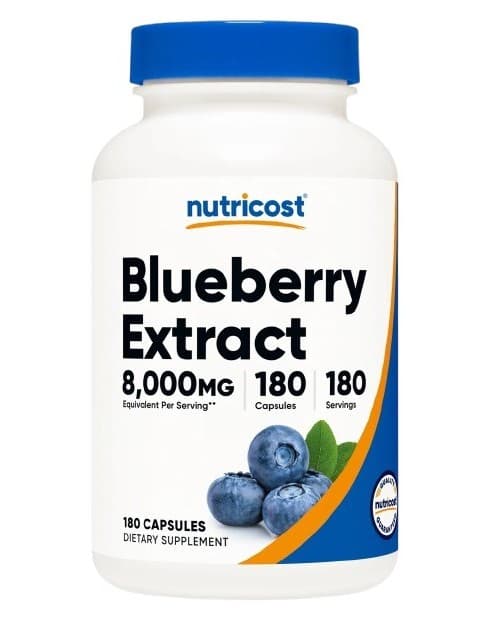 Nutricost - Blåbärsextrakt - 180 kapslar – förpackning