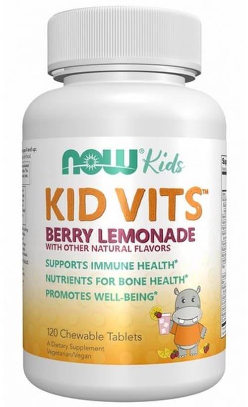 NOW Foods - Kid Vits - Lasten monivitamiini Berry Lemonade - 120 Chewable Tabs