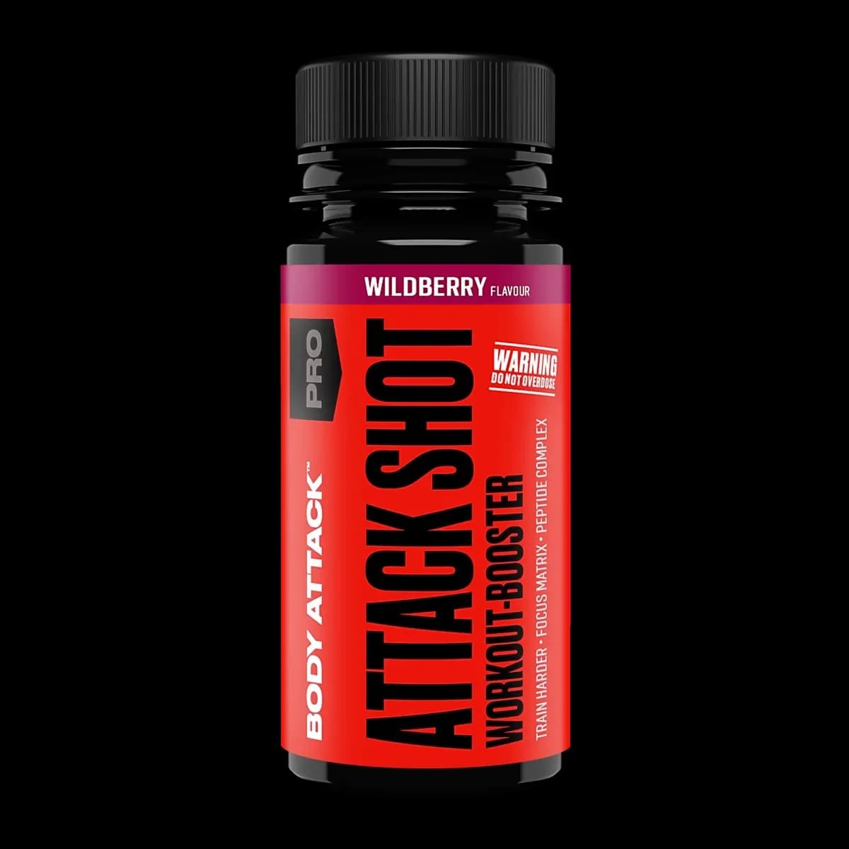 Body Attack - Attack Shot - Skogsbär, 20 × 60 ml – Body Attack förpackning