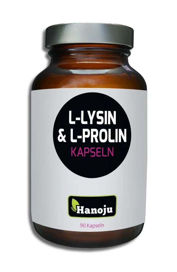 Hanoju - L-lysin och L-prolin - 480 mg, 90 kapslar – förpackning
