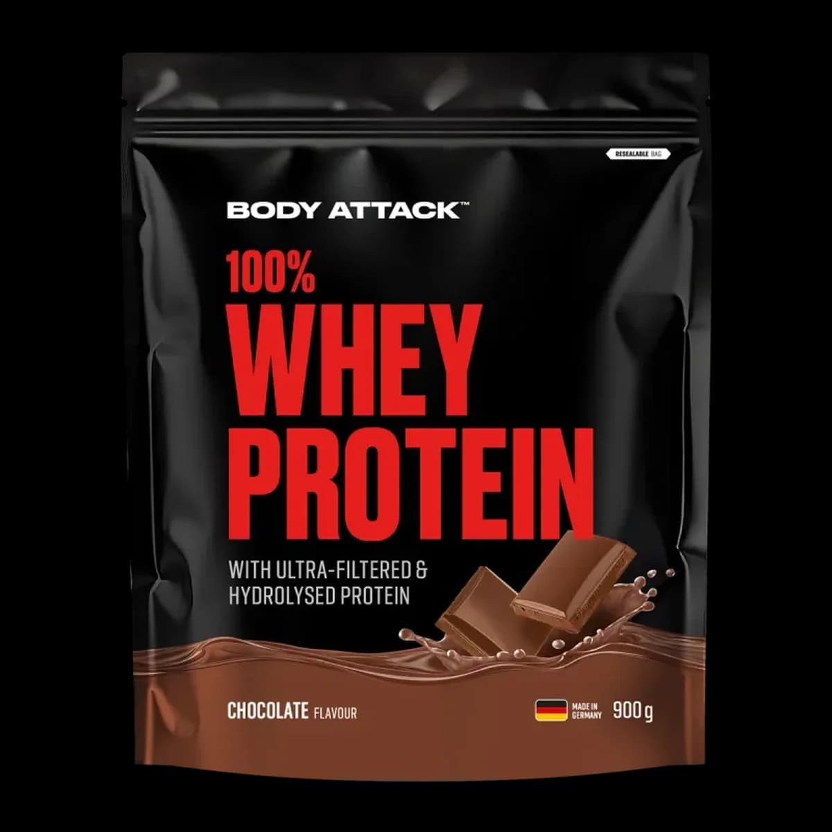 Body Attack - 100 % vassleprotein Choklad, 900 g