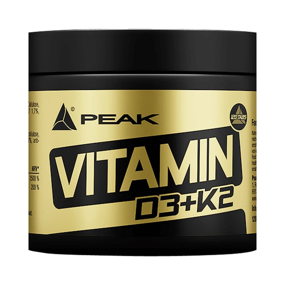 Peak Performance - Vitamin D3+K2 - Uden smag - 120 Tabs – Peak emballage