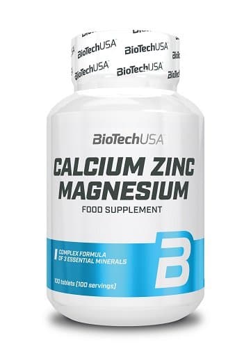 BioTechUSA - Kalsium, sinkki ja magnesium - 100 tablettia – BioTechUSA
