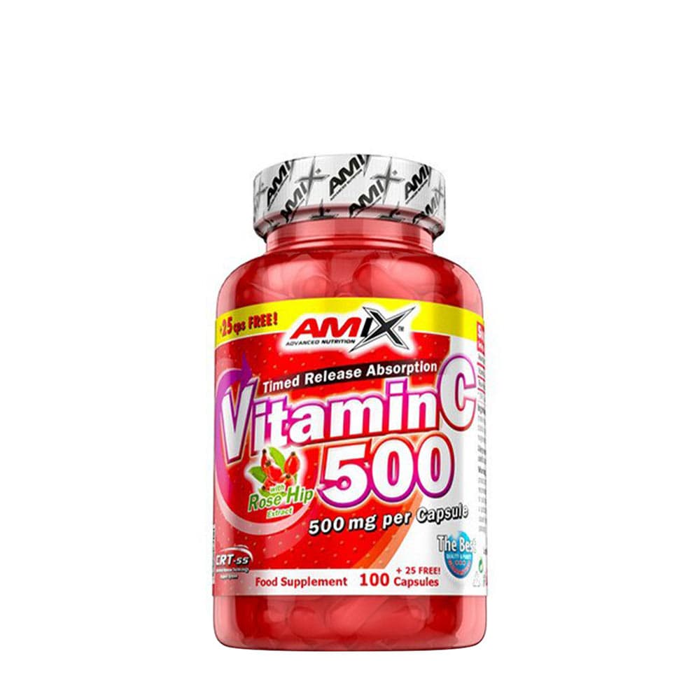 Amix - Vitamin C 500 - 125 Caps (100 + 25 Free) – Amix förpackning