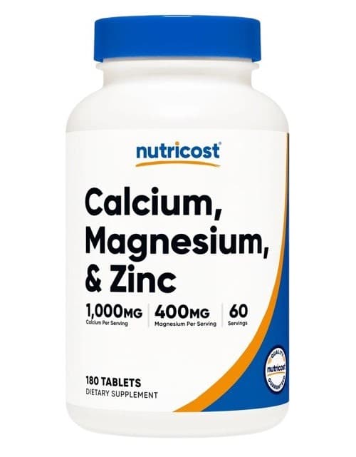 Nutricost - Kalcium, magnesium och zink - 180 tabletter – förpackning