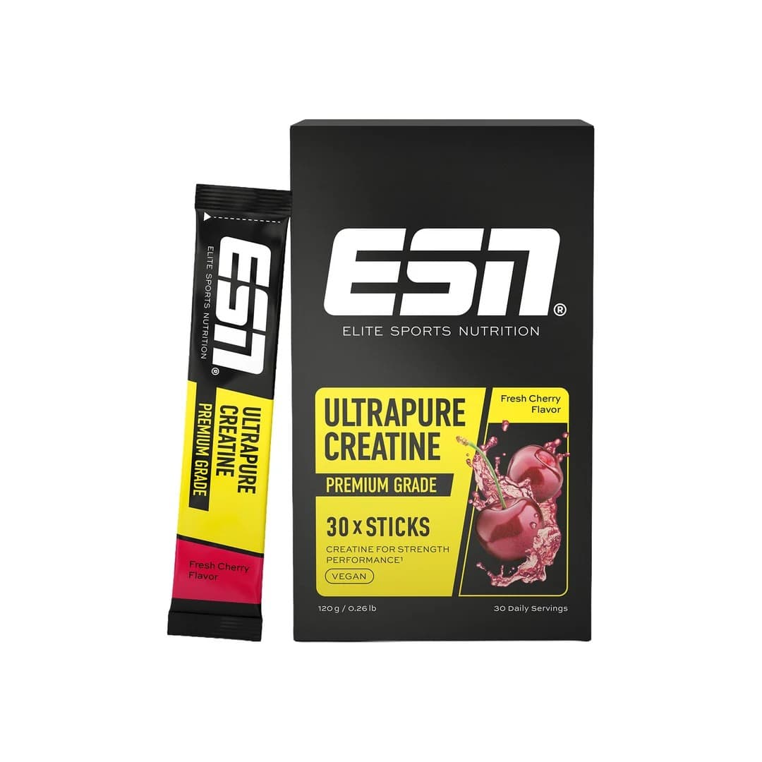 ESN - Ultrarent kreatin - 30 x 4 g portionsbreve, frisk kirsebær – ESN emballage