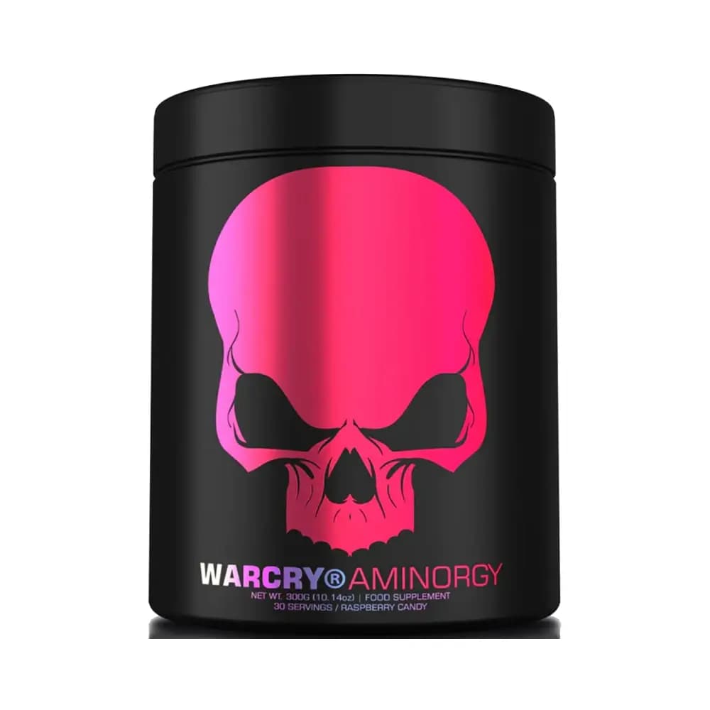 Genius Nutrition - WARCRY Aminorgy - Raspberry Candy - 300g – Genius Nutrition förpackning
