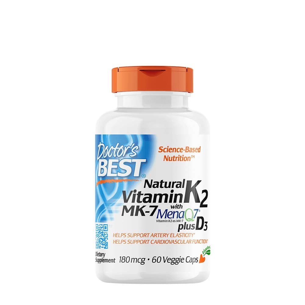 Doctor's Best - Natural Vitamin K2 Mk7 With Menaq7 Plus D3 - 60 Vcaps – Doctor's Best förpackning