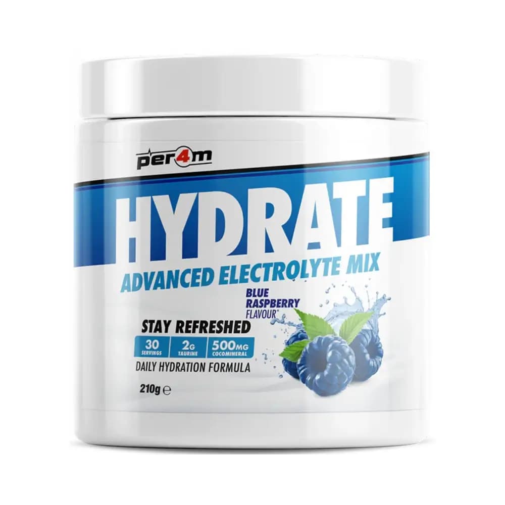 Per4m - Hydrate Advanced Electrolyte Mix - Blue Raspberry - 210g – Per4M förpackning