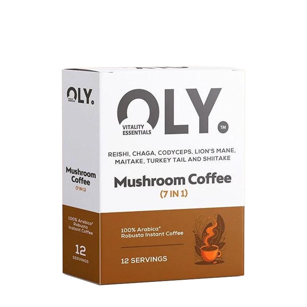 OLY - Vitality Essentials Mushroom Coffee - 12 Servings – Oly förpackning