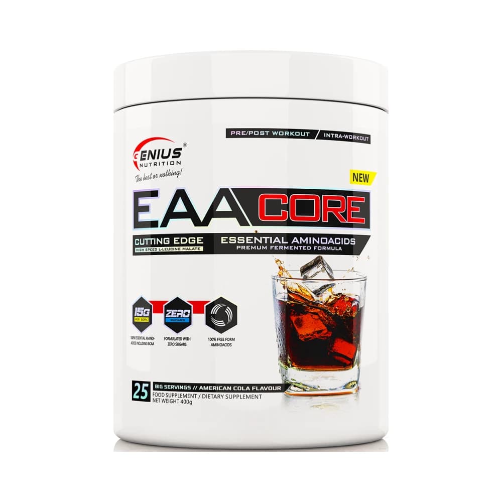 Genius Nutrition - EAA-CORE - Cola - 400g – Genius Nutrition förpackning